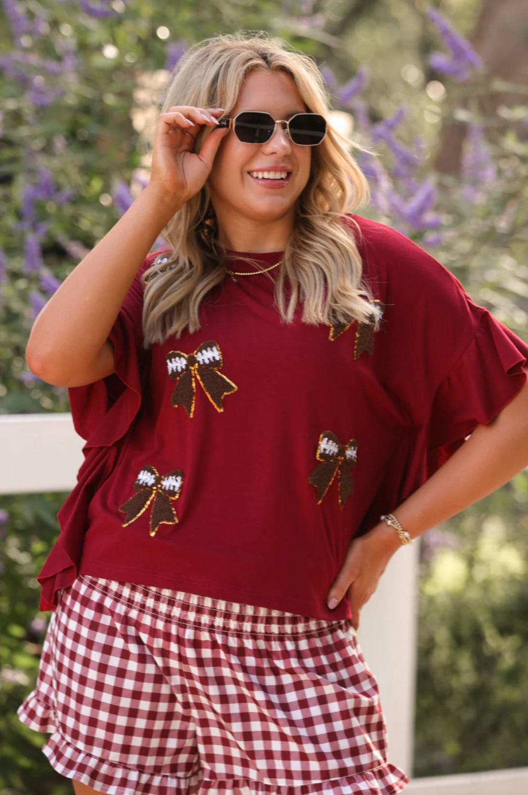 Maroon Reign Ruffle Top - Reg & Curvy