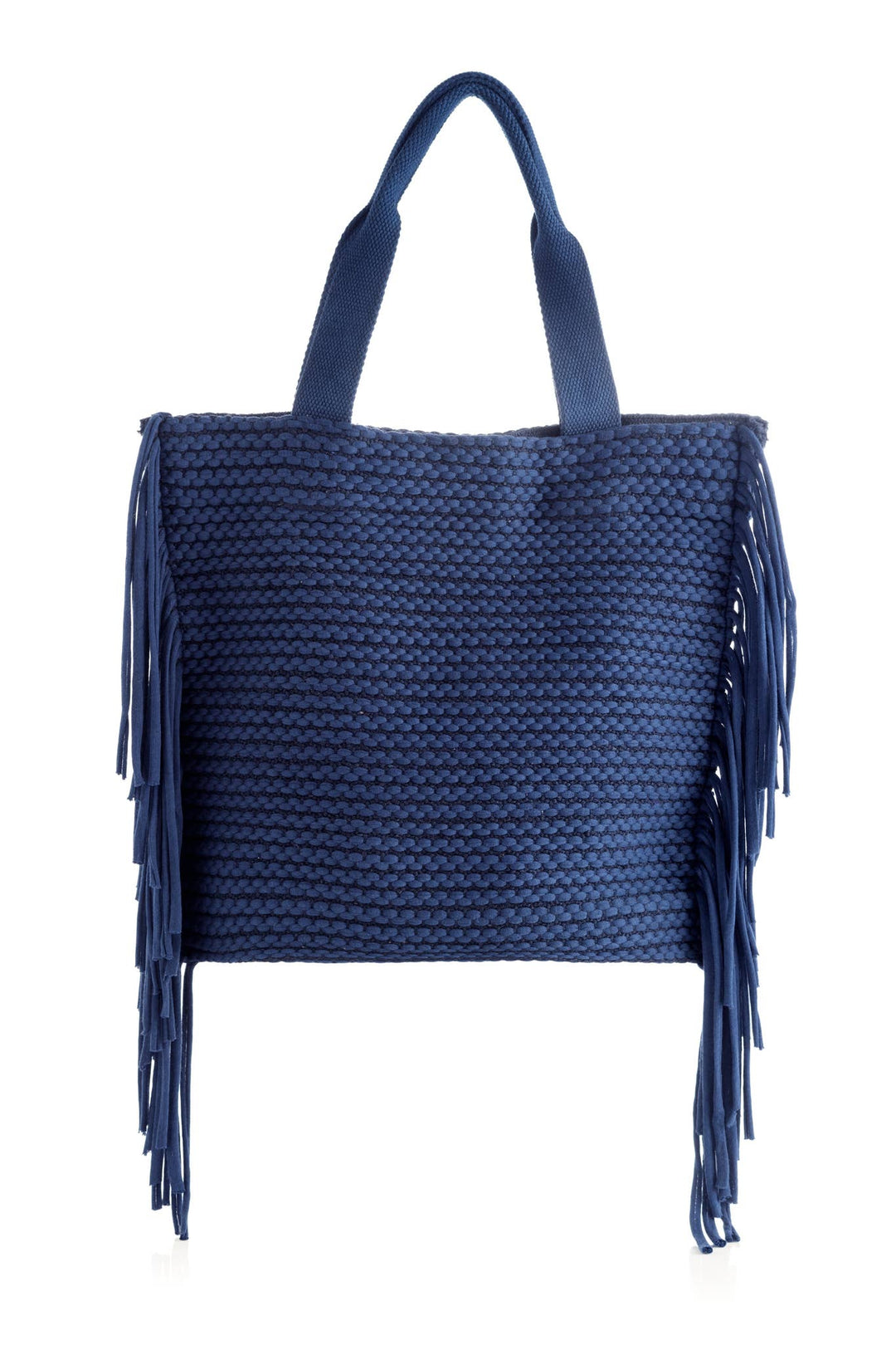 Navy Fringe Tote - Lolo Viv Boutique