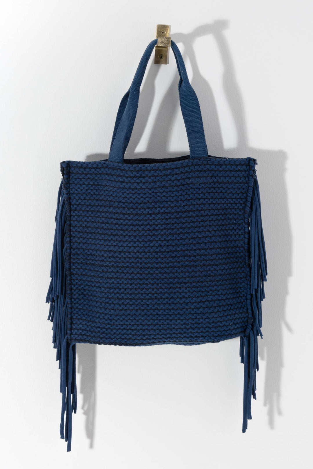Navy Fringe Tote - Lolo Viv Boutique