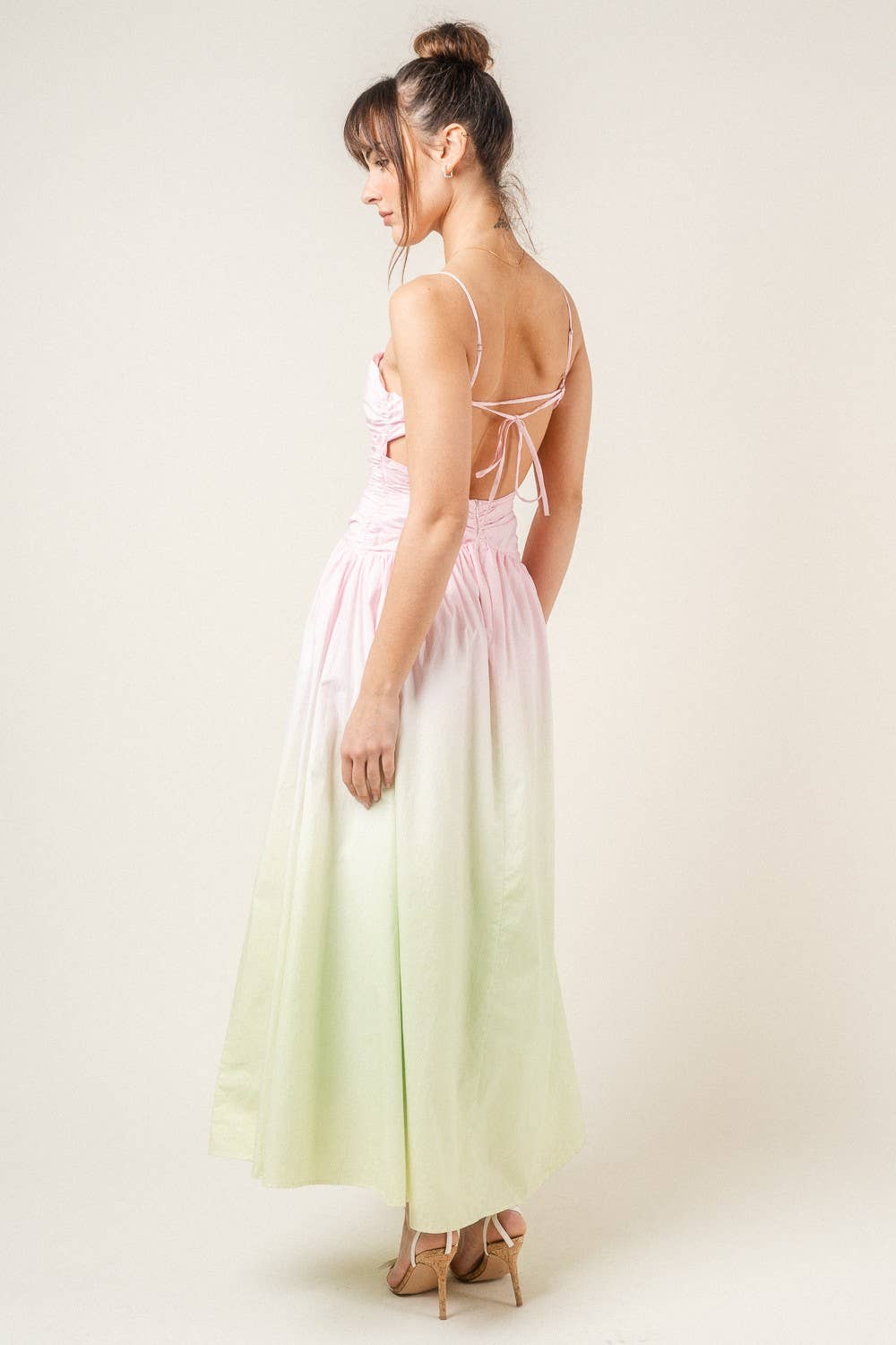 Ombre Maxi Sundress with Front Cut Out - Lolo Viv Boutique