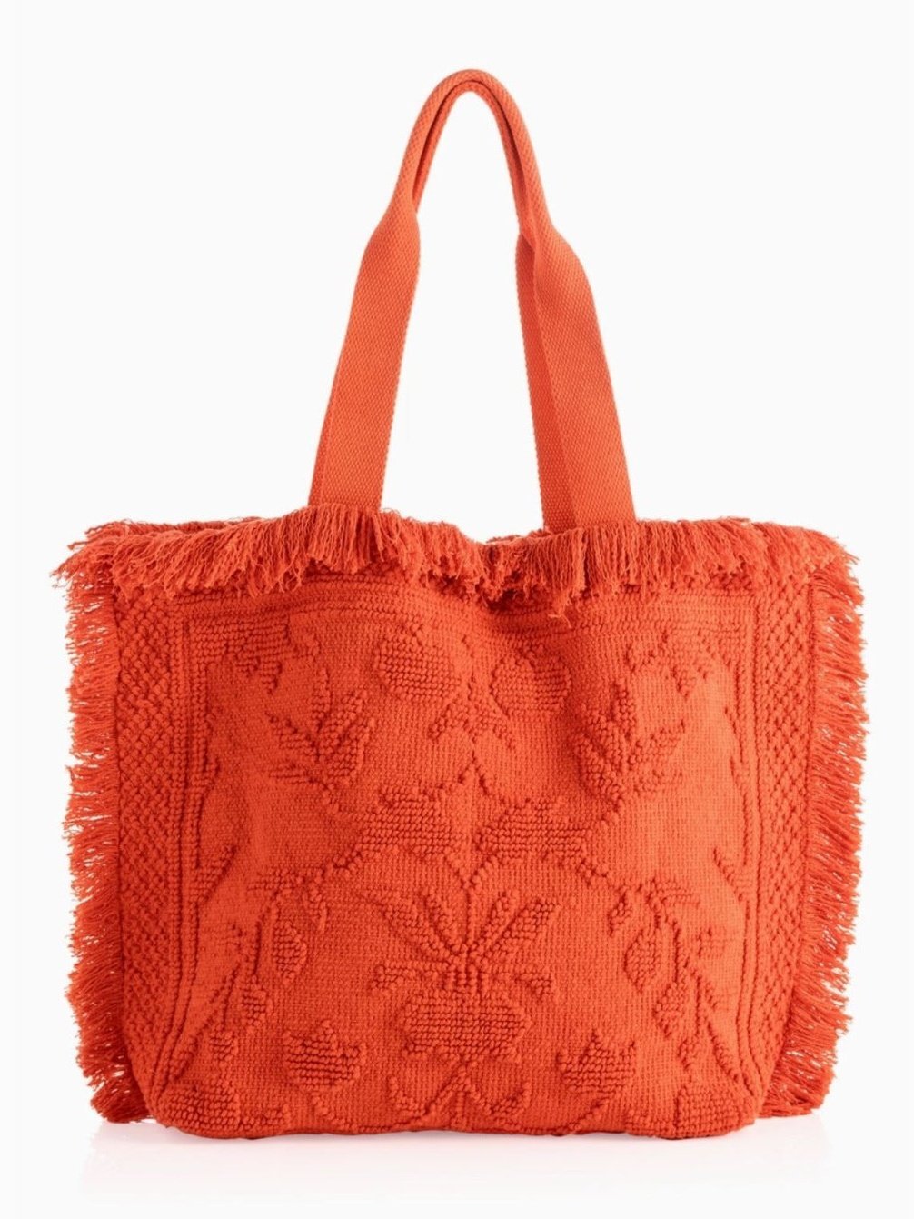 Orange Artisanal Tapestry Fabric Tote - Lolo Viv Boutique