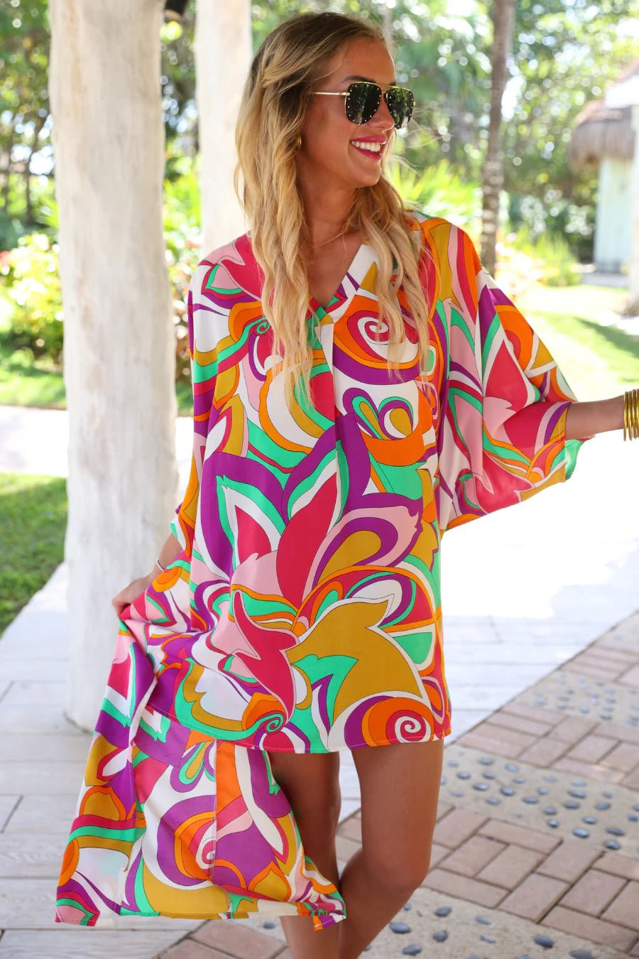 Palm Parade Hi Lo Tunic - Reg & Curvy - Lolo Viv Boutique