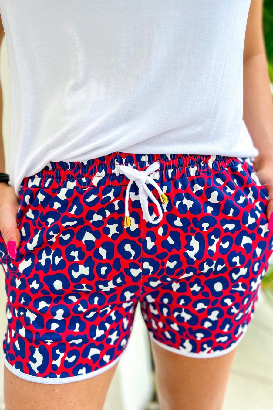 Patriotic Cheetah Shorts - Lolo Viv Boutique
