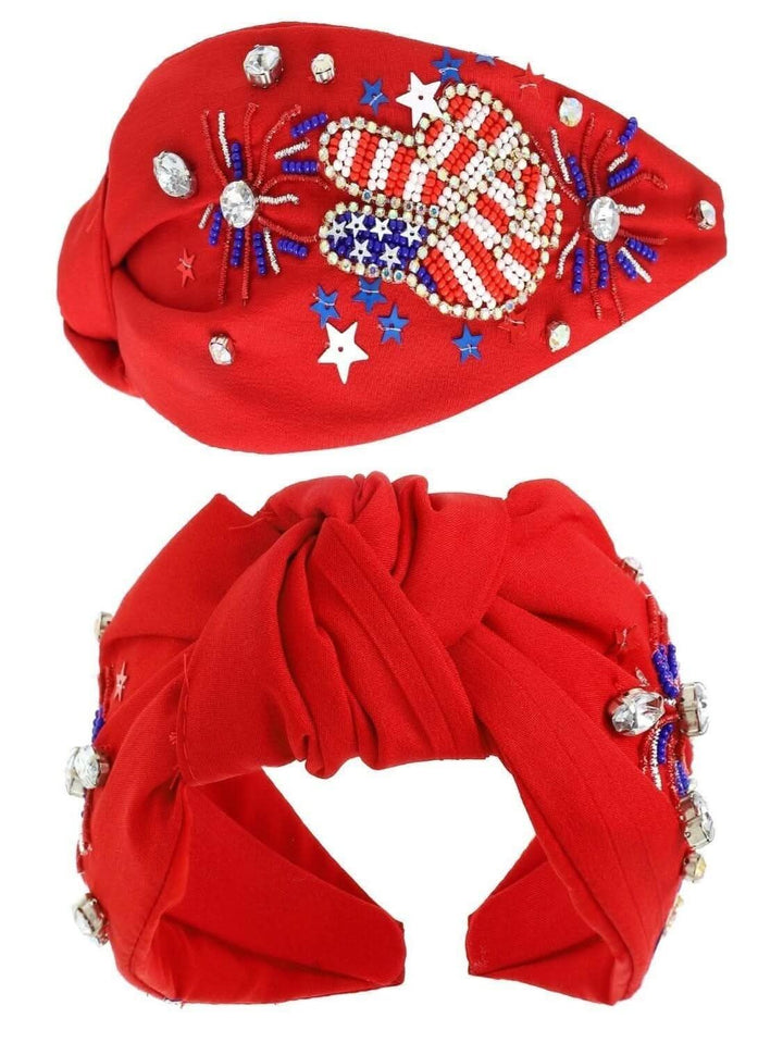 Patriotic Peace Sign Beaded Headband - 3 Colors - Lolo Viv Boutique