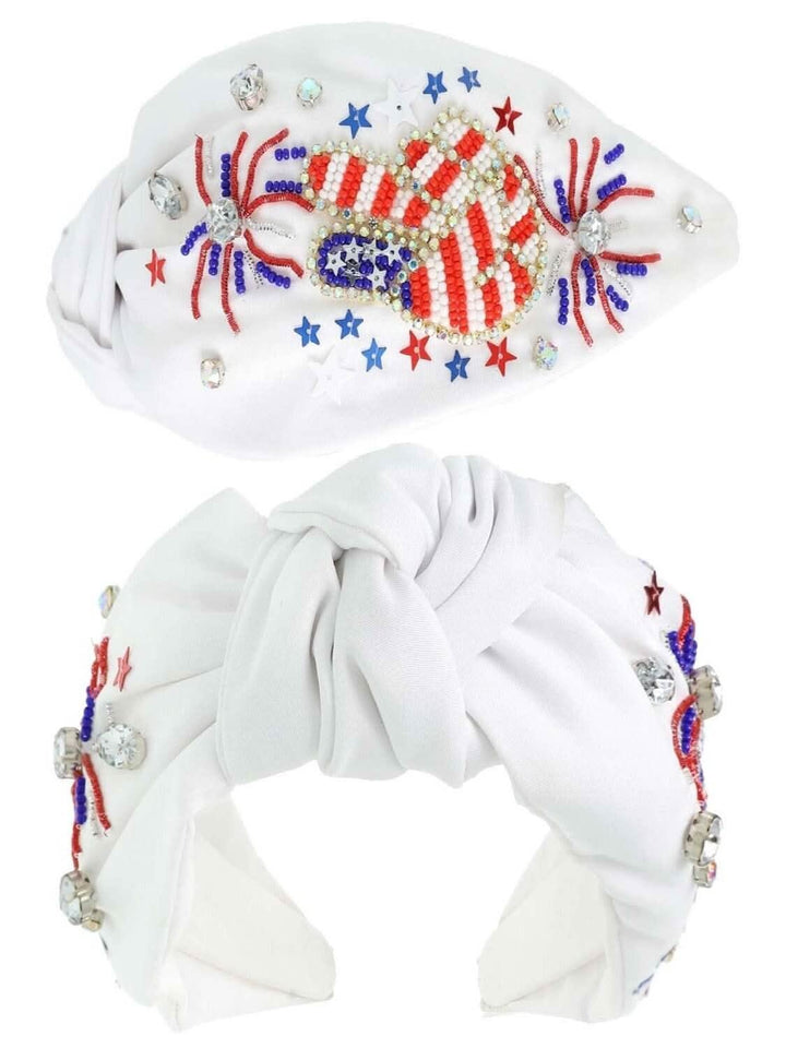 Patriotic Peace Sign Beaded Headband - 3 Colors - Lolo Viv Boutique