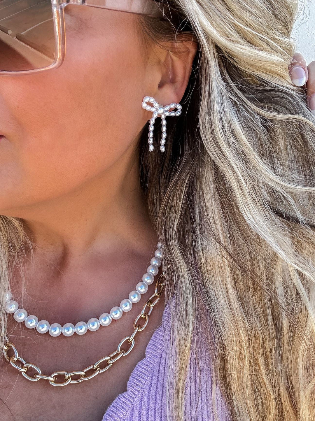 Pearl Bow Knot Earrings - Lolo Viv Boutique