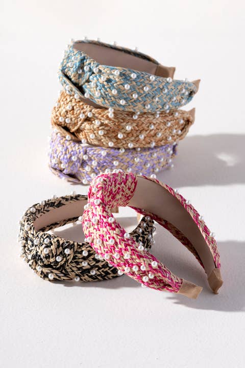 PEARL EMBELLISHED KNOTTED HEADBAND - Lolo Viv Boutique