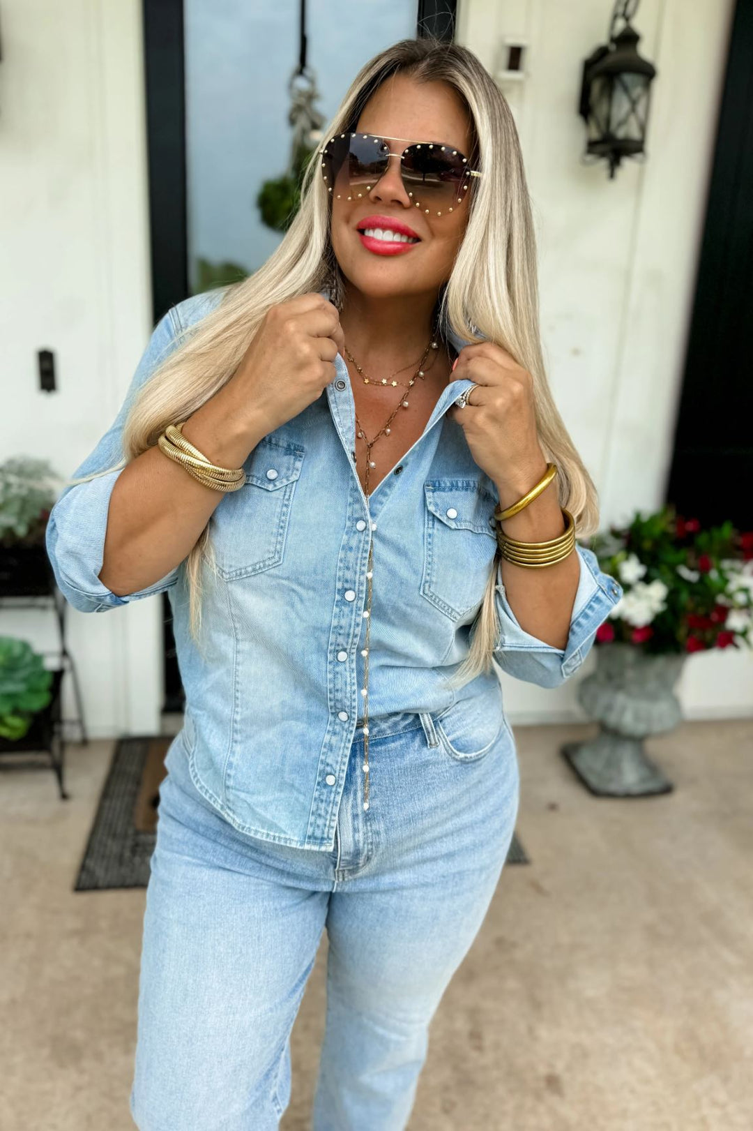 Pearl Pop Long Gold Chain Necklace - Lolo Viv Boutique
