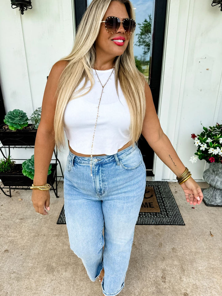 Pearl Pop Long Gold Chain Necklace - Lolo Viv Boutique