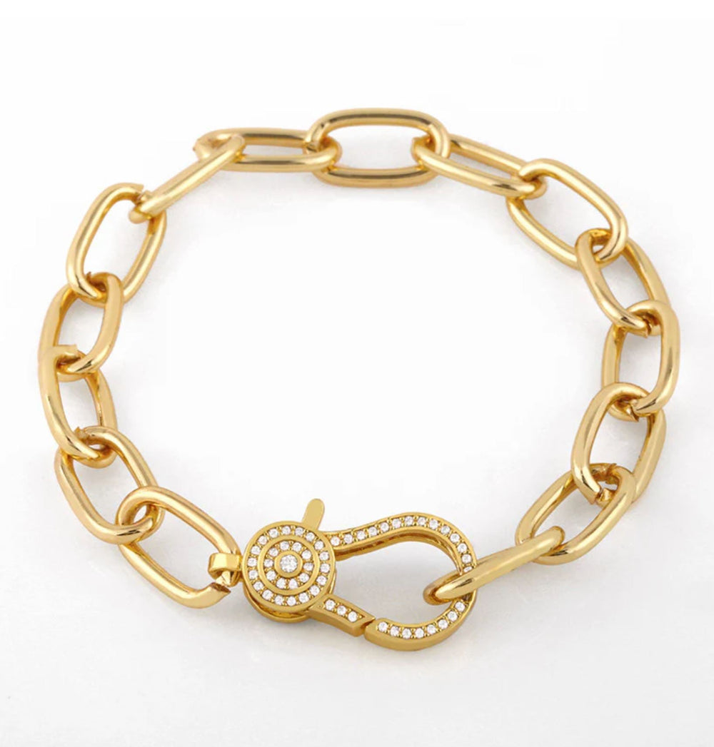Penny Chain Bracelet with Rhinestones - Lolo Viv Boutique