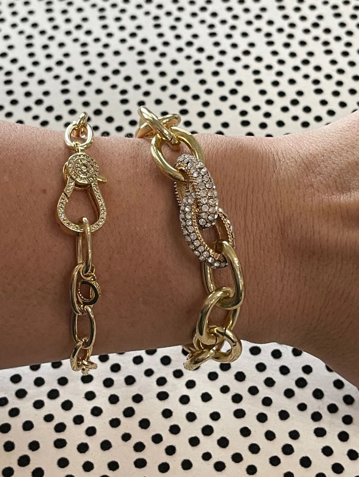 Penny Chain Bracelet with Rhinestones - Lolo Viv Boutique