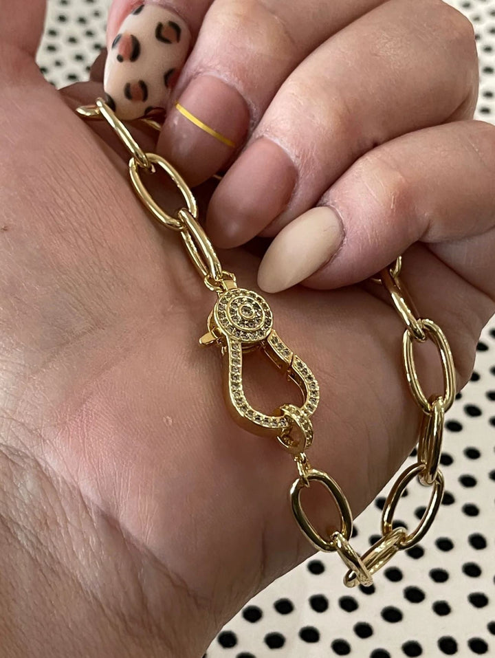 Penny Chain Bracelet with Rhinestones - Lolo Viv Boutique