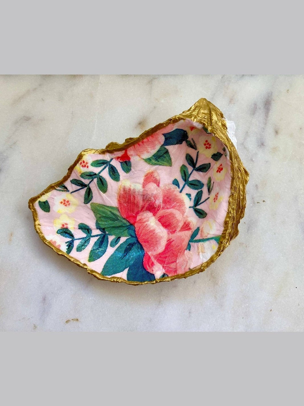 Peony Print Oyster Shell Jewelry Dish - Lolo Viv Boutique