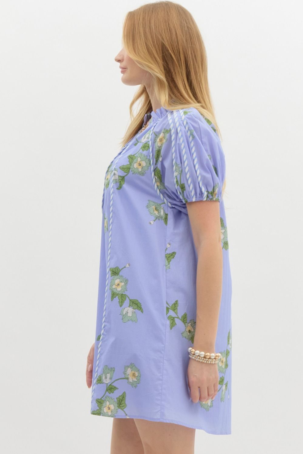 Periwinkle Floral Swing Dress - Lolo Viv Boutique