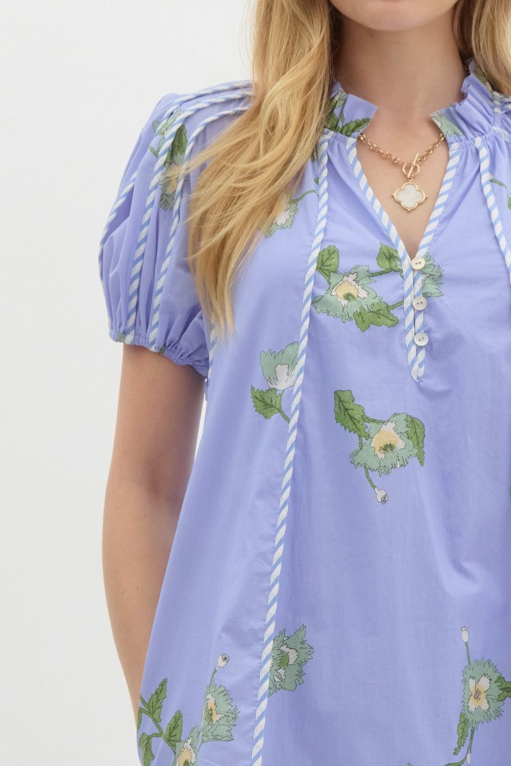 Periwinkle Floral Swing Dress - Lolo Viv Boutique