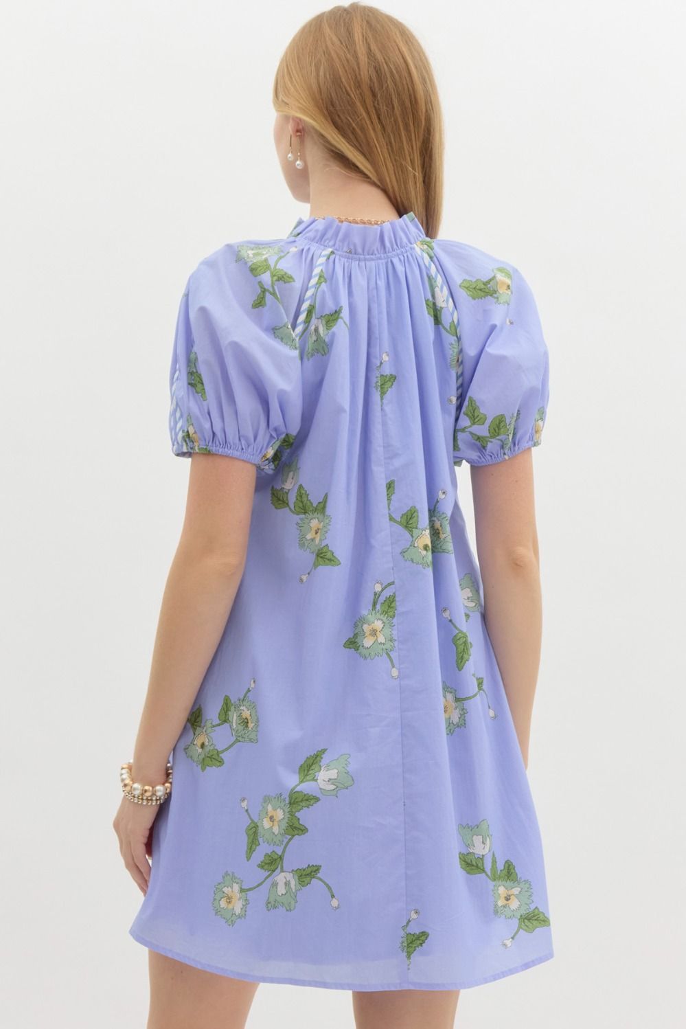 Periwinkle Floral Swing Dress - Lolo Viv Boutique