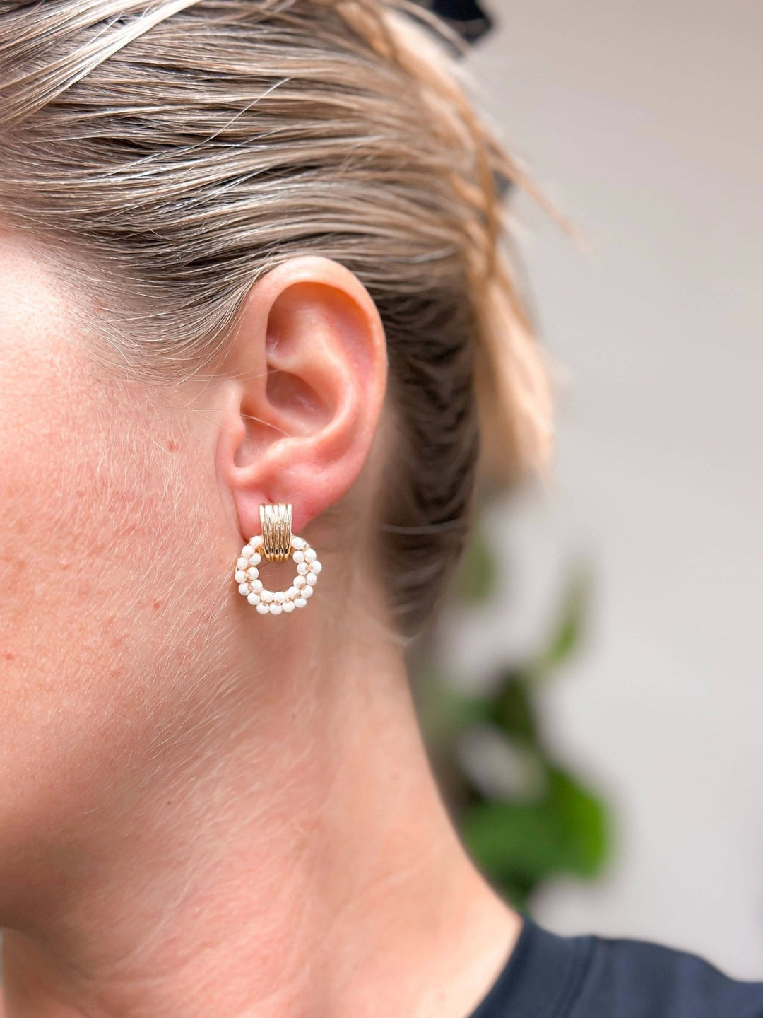 Petite Beaded Drop Ivory Earrings - Lolo Viv Boutique