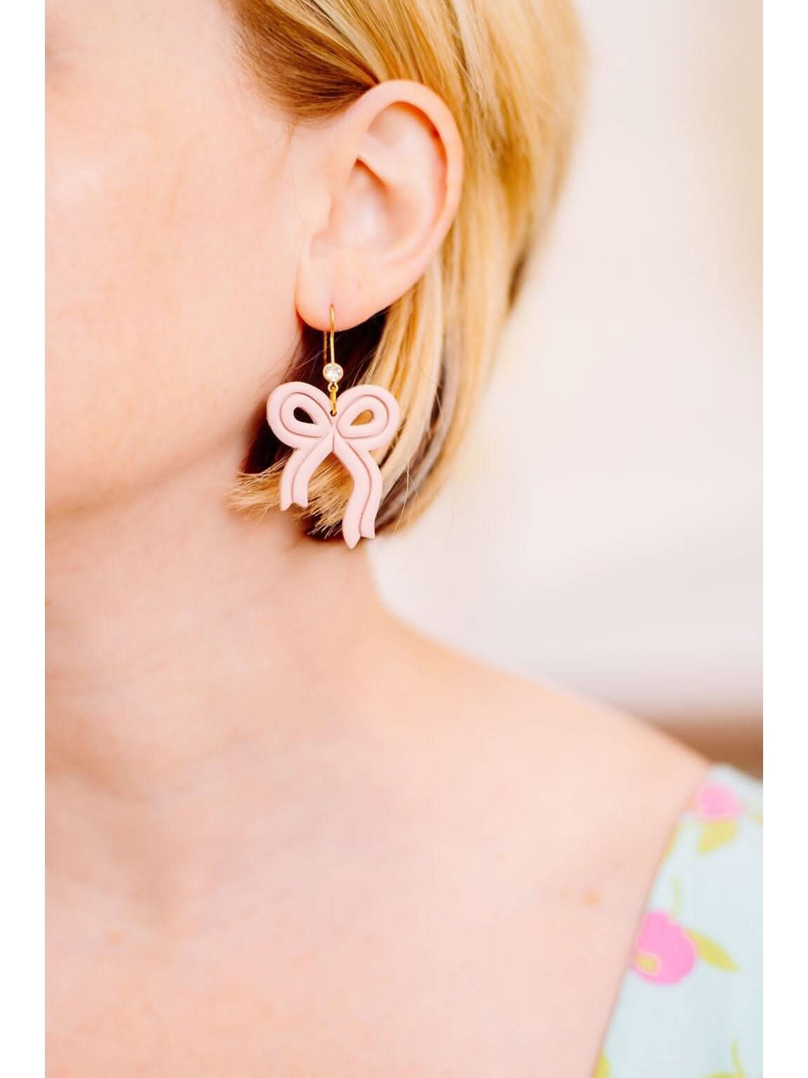 Bow dangle earrings deals
