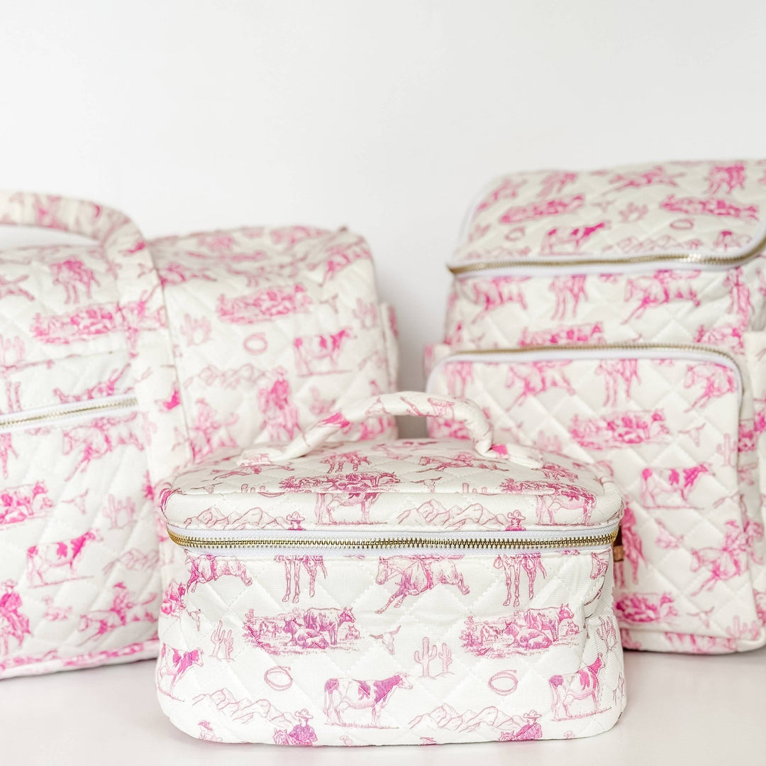 Pink Cowgirl Pattern Quilted Duffle Bag - Lolo Viv Boutique