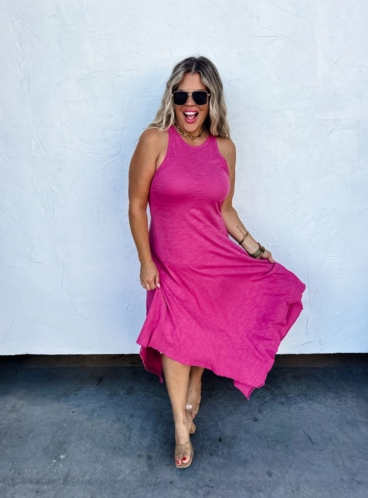 *PREORDER* Asymmetric Tank Dress in 3 Colors - Reg & Curvy - Lolo Viv Boutique