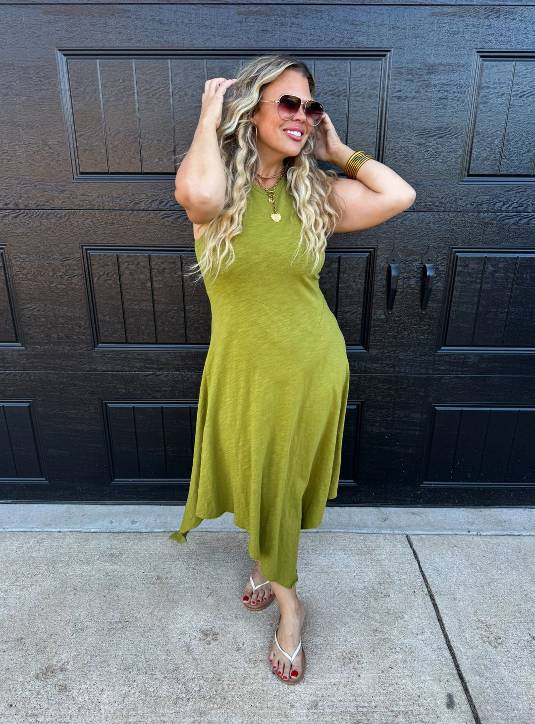 *PREORDER* Asymmetric Tank Dress in 3 Colors - Reg & Curvy - Lolo Viv Boutique