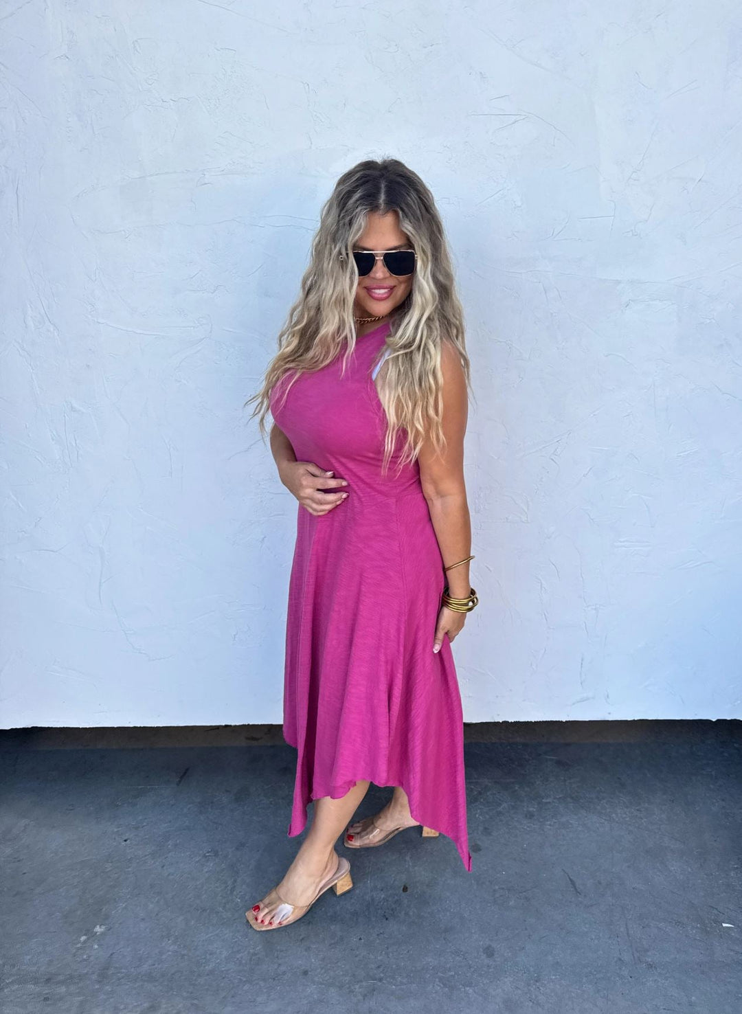 *PREORDER* Asymmetric Tank Dress in 3 Colors - Reg & Curvy - Lolo Viv Boutique