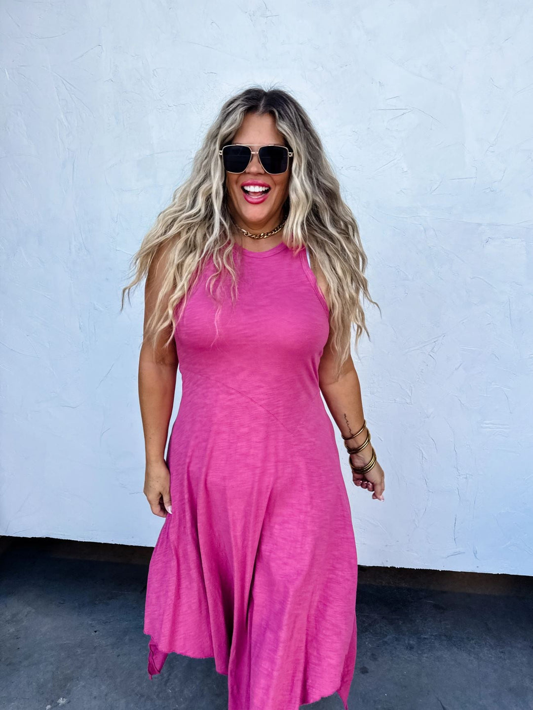 *PREORDER* Asymmetric Tank Dress in 3 Colors - Reg & Curvy - Lolo Viv Boutique