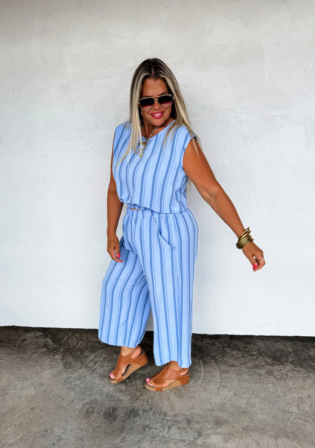 *PREORDER* Blue Skies Striped Set - Reg & Curvy - Lolo Viv Boutique