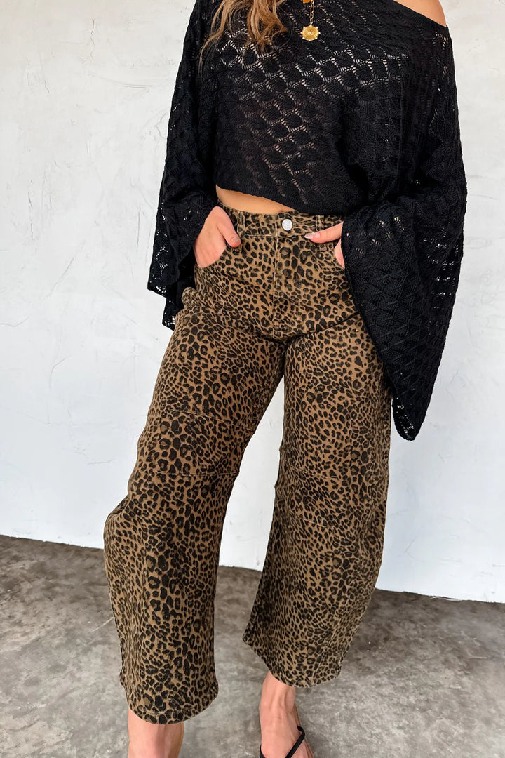 *PREORDER* Cheetah Barrel Jeans - Reg & Curvy - Lolo Viv Boutique
