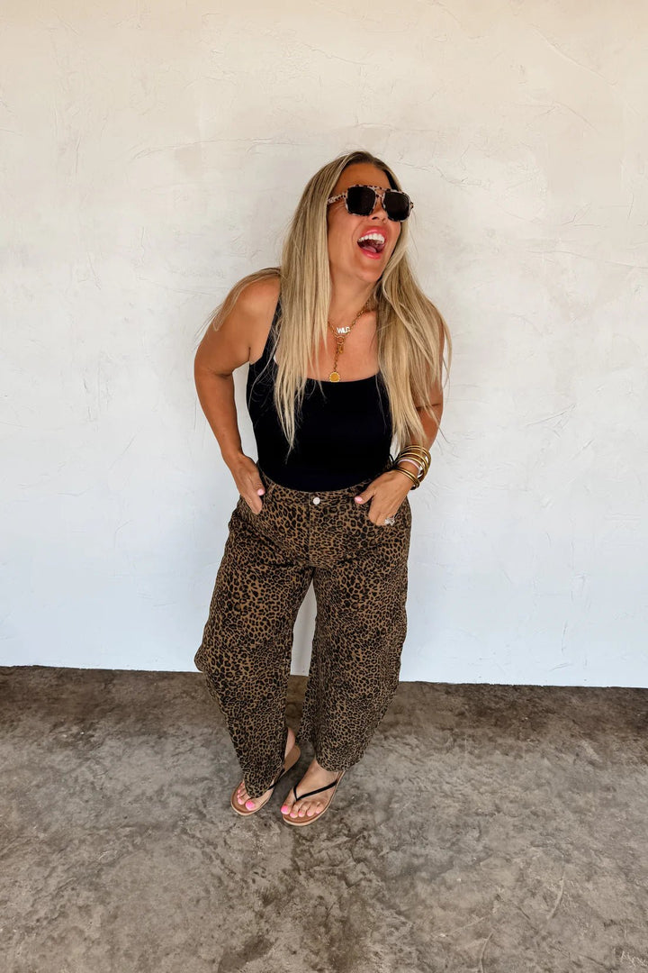 *PREORDER* Cheetah Barrel Jeans - Reg & Curvy - Lolo Viv Boutique