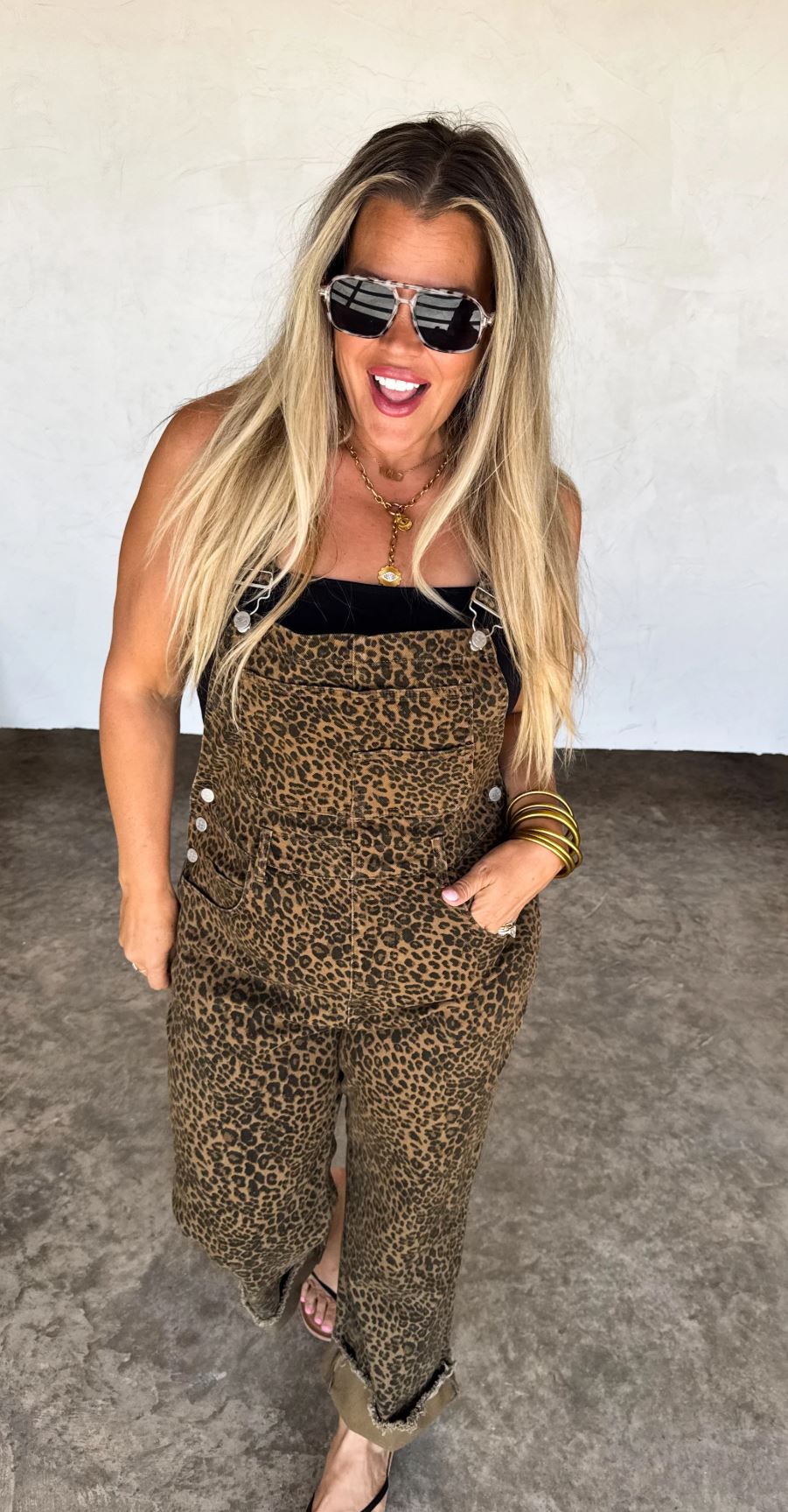 *PREORDER* Cheetah Crop Wide - Leg Overalls - Reg & Curvy - Lolo Viv Boutique