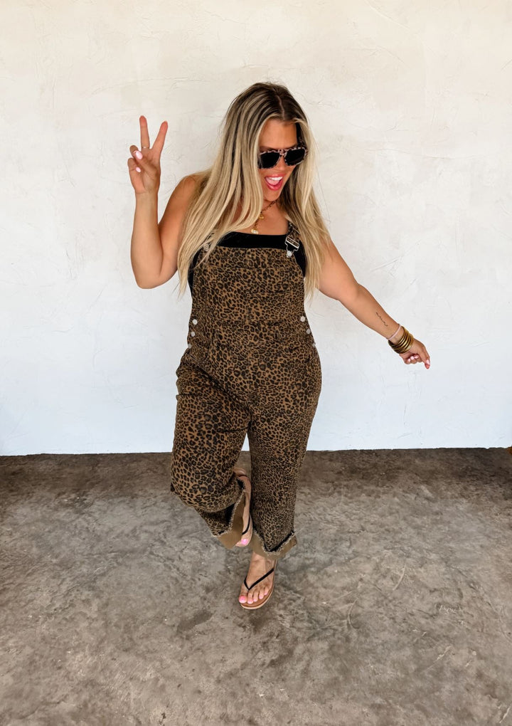 *PREORDER* Cheetah Crop Wide - Leg Overalls - Reg & Curvy - Lolo Viv Boutique