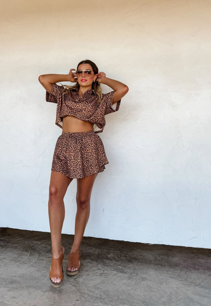 *PREORDER* Cheetah Skort Set in 2 Colors - Reg & Curvy - Lolo Viv Boutique