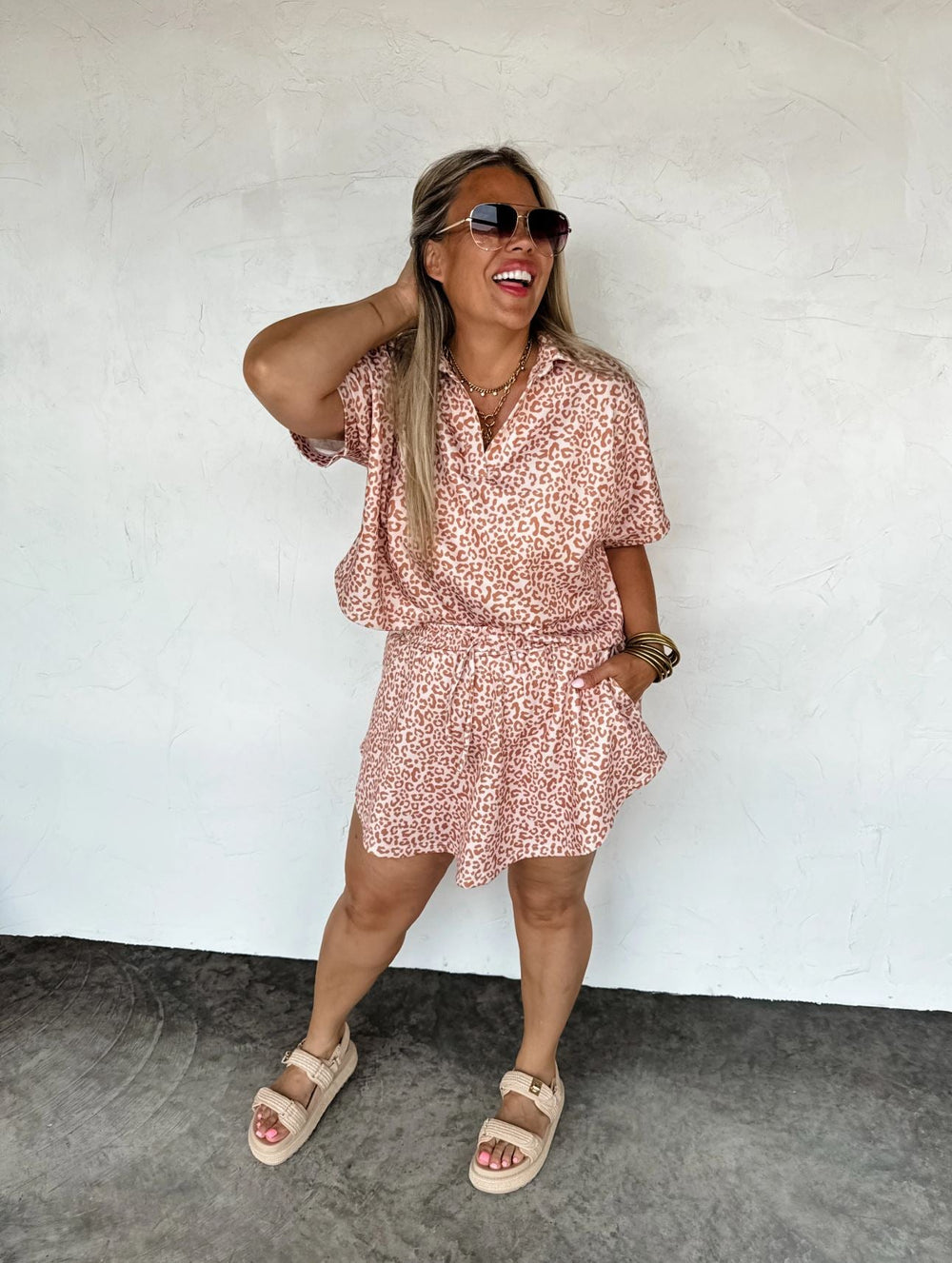 *PREORDER* Cheetah Skort Set in 2 Colors - Reg & Curvy - Lolo Viv Boutique