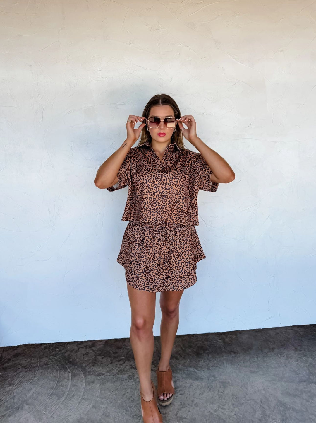 *PREORDER* Cheetah Skort Set in 2 Colors - Reg & Curvy - Lolo Viv Boutique