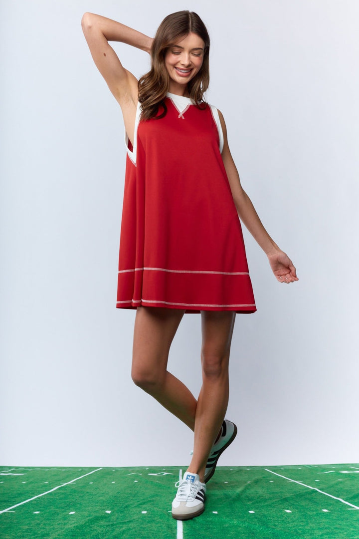 *PREORDER* Crimson & White Game Day Dress - Lolo Viv Boutique