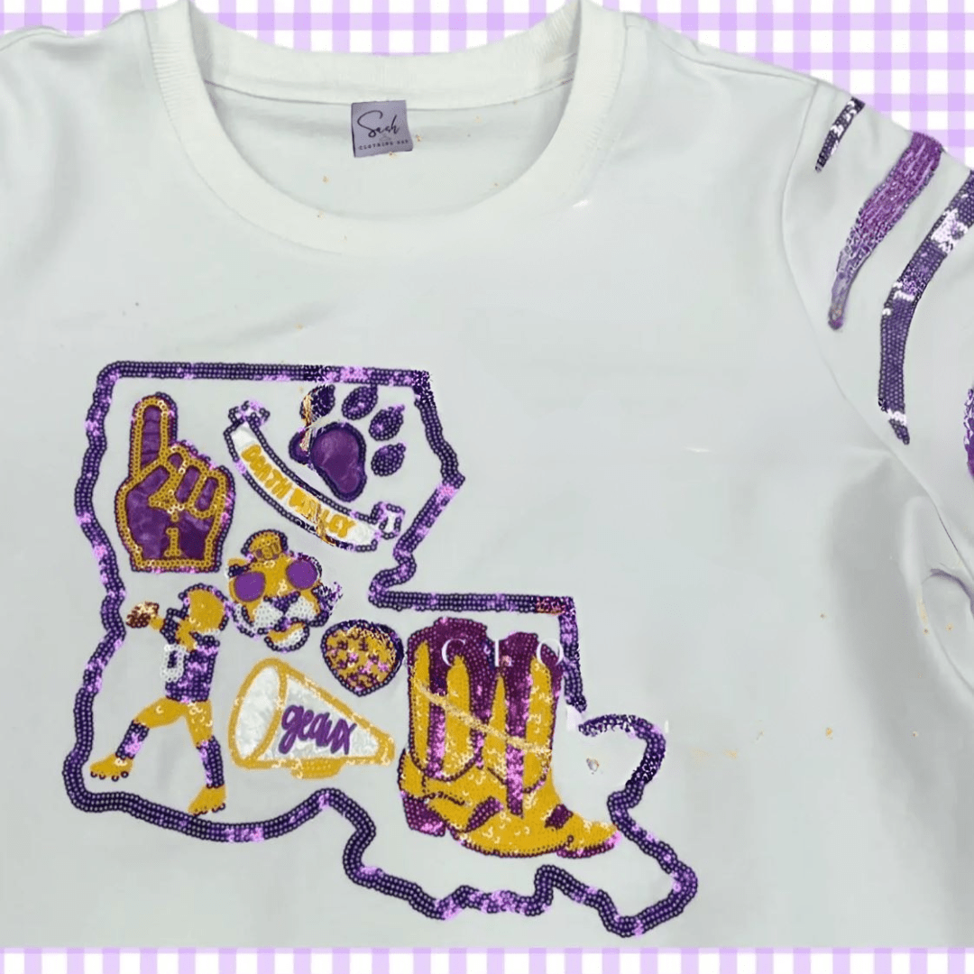 *PREORDER* Gameday Tiger Sequin Stripe LSU Set - Reg & Curvy - Lolo Viv Boutique