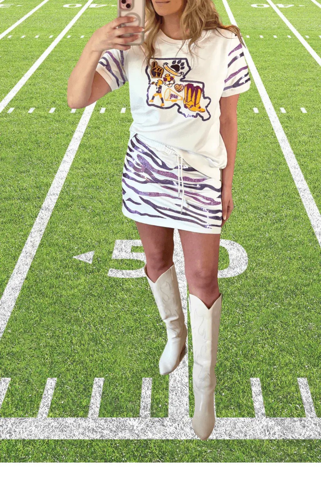 *PREORDER* Gameday Tiger Sequin Stripe LSU Set - Reg & Curvy - Lolo Viv Boutique