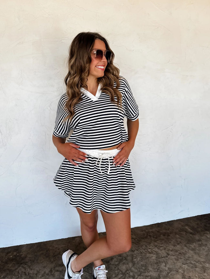 *PREORDER* Harbor Stripe Skort Set - Reg & Curvy - Lolo Viv Boutique