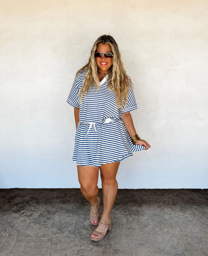 *PREORDER* Harbor Stripe Skort Set - Reg & Curvy - Lolo Viv Boutique