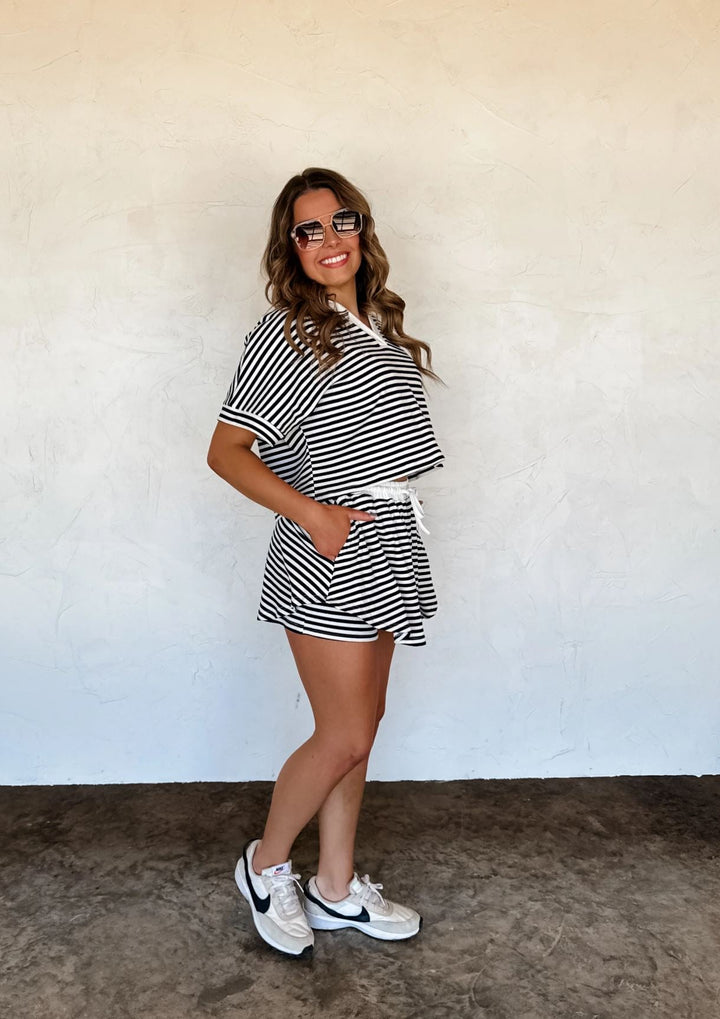 *PREORDER* Harbor Stripe Skort Set - Reg & Curvy - Lolo Viv Boutique