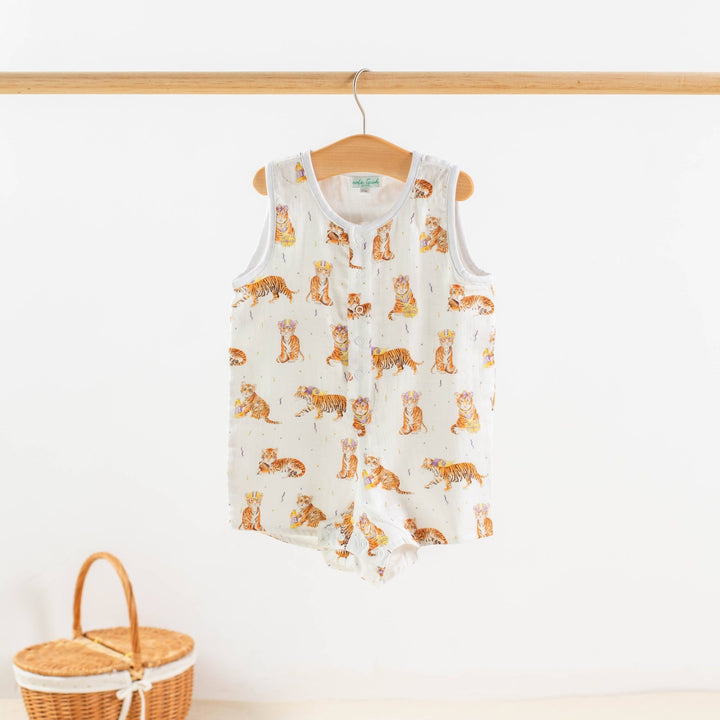 *PREORDER* Kids Purple & Gold Tigers Game Day Shortalls - Lolo Viv Boutique