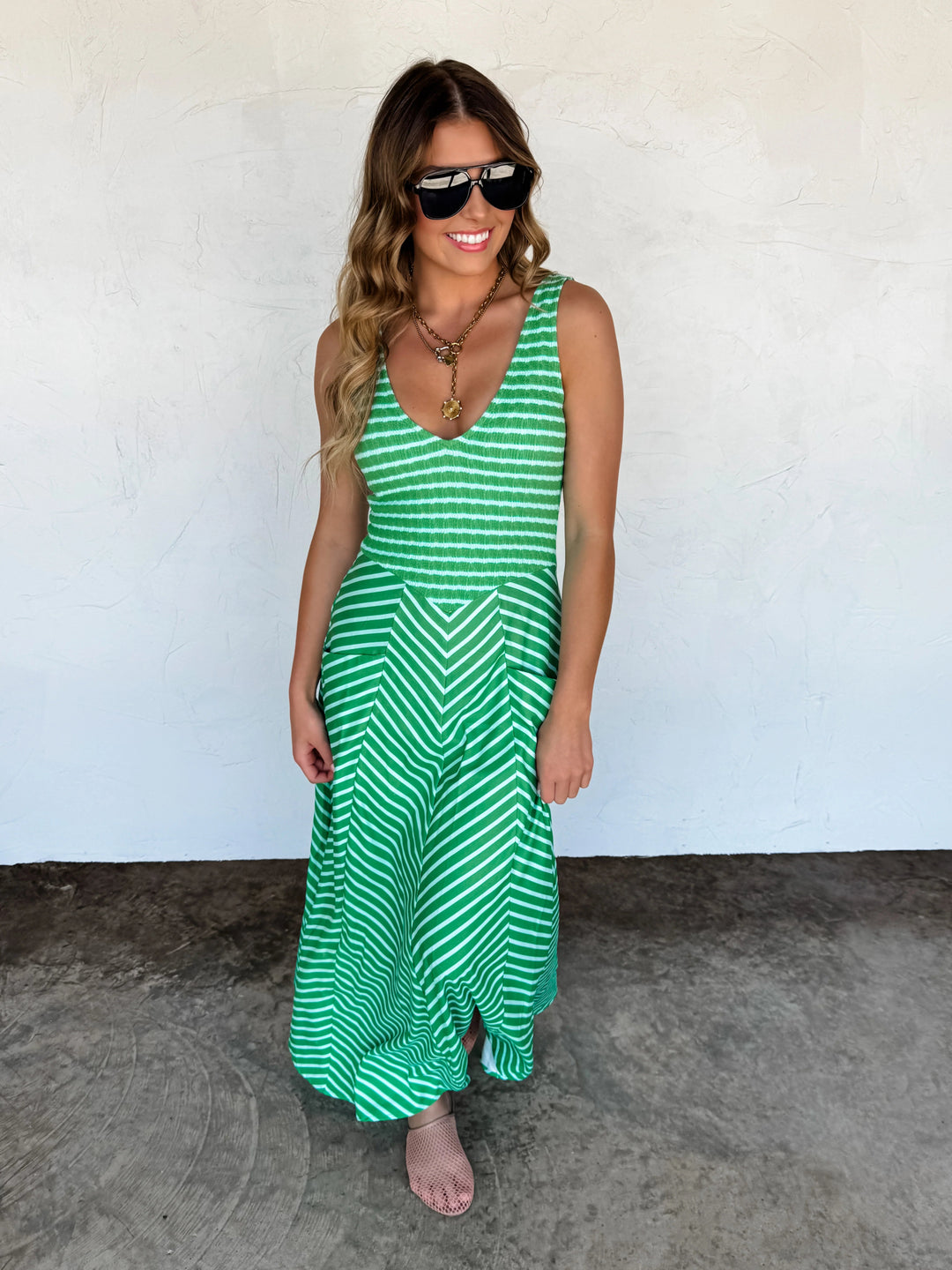 *PREORDER* Luciana Stripe Dress - Reg & Curvy - Lolo Viv Boutique