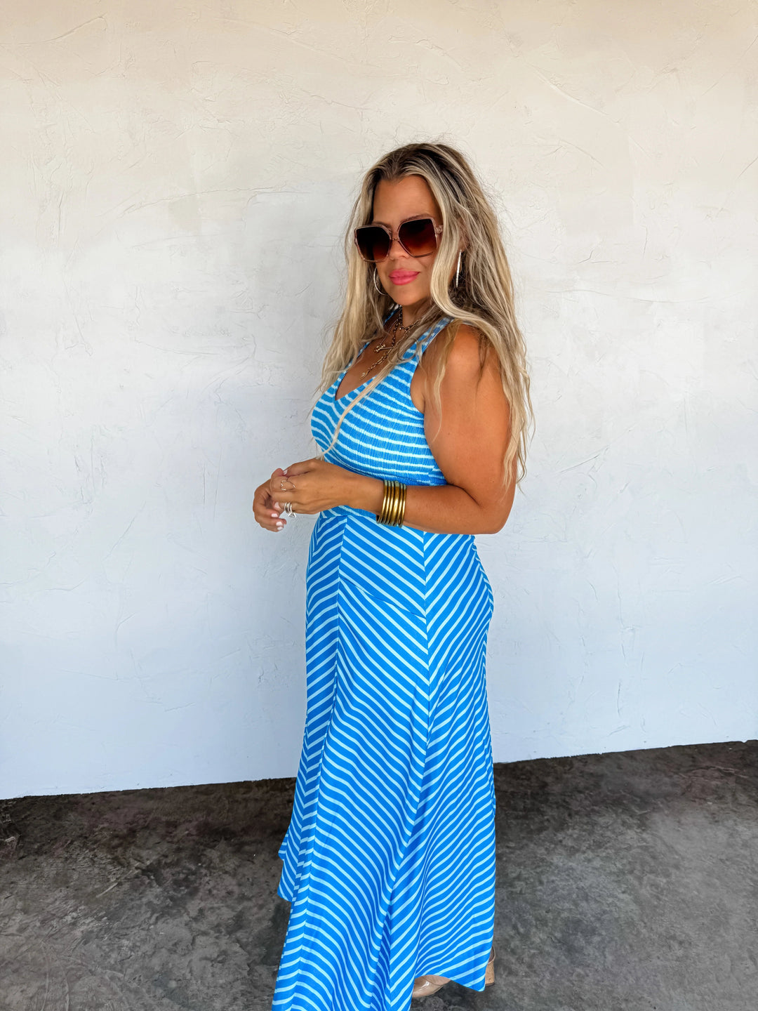 *PREORDER* Luciana Stripe Dress - Reg & Curvy - Lolo Viv Boutique