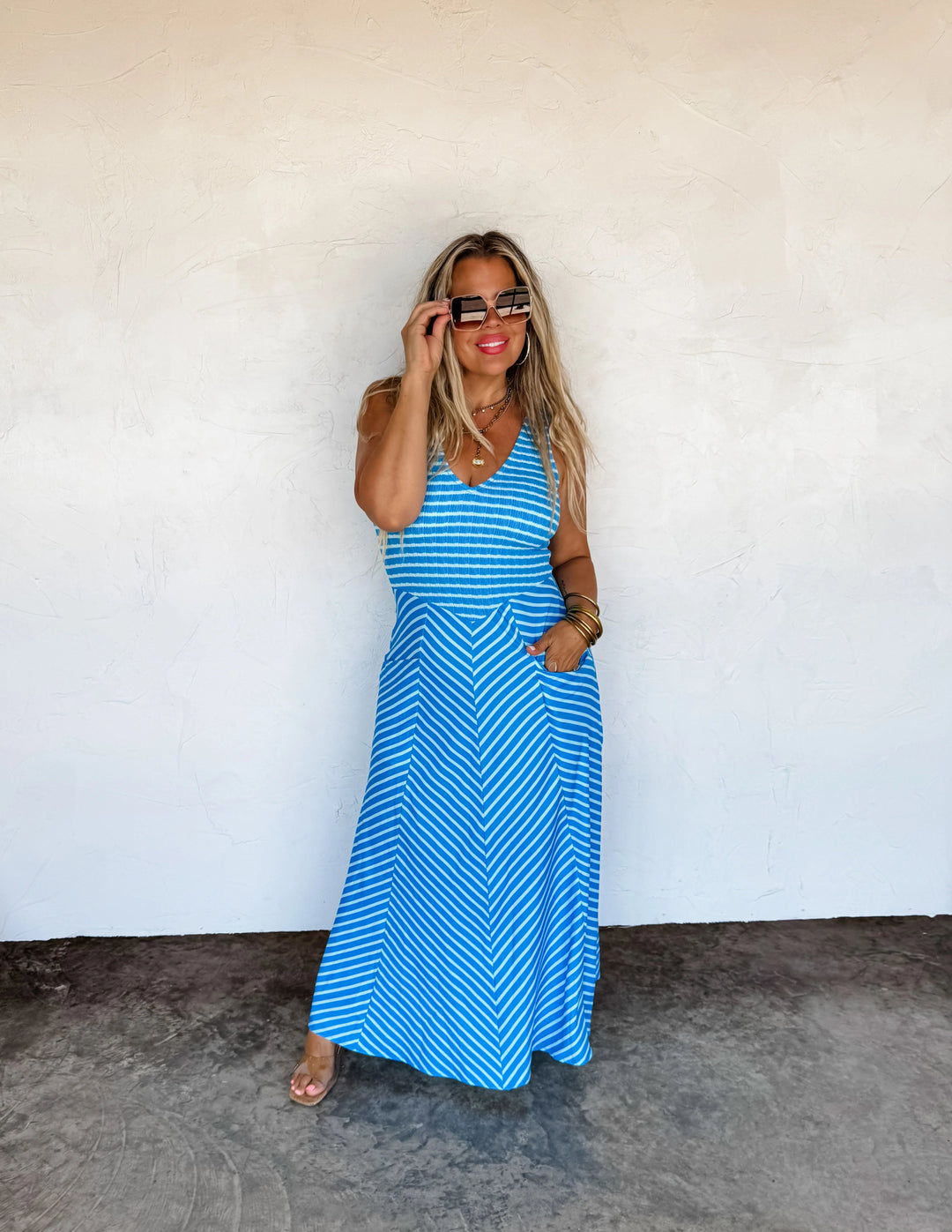 *PREORDER* Luciana Stripe Dress - Reg & Curvy - Lolo Viv Boutique