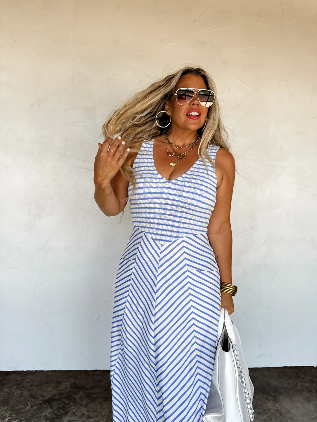 *PREORDER* Luciana Stripe Dress - Reg & Curvy - Lolo Viv Boutique