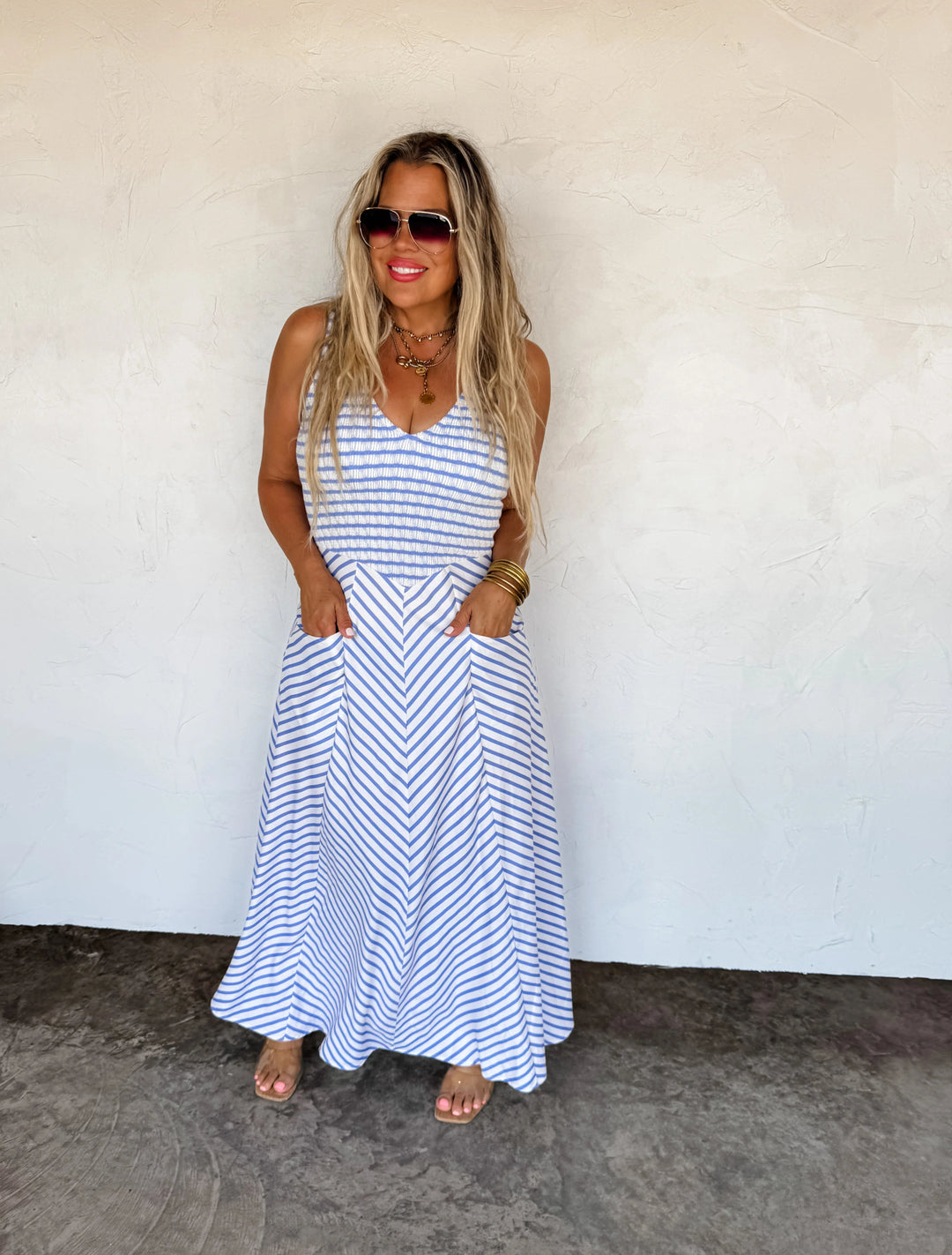 *PREORDER* Luciana Stripe Dress - Reg & Curvy - Lolo Viv Boutique