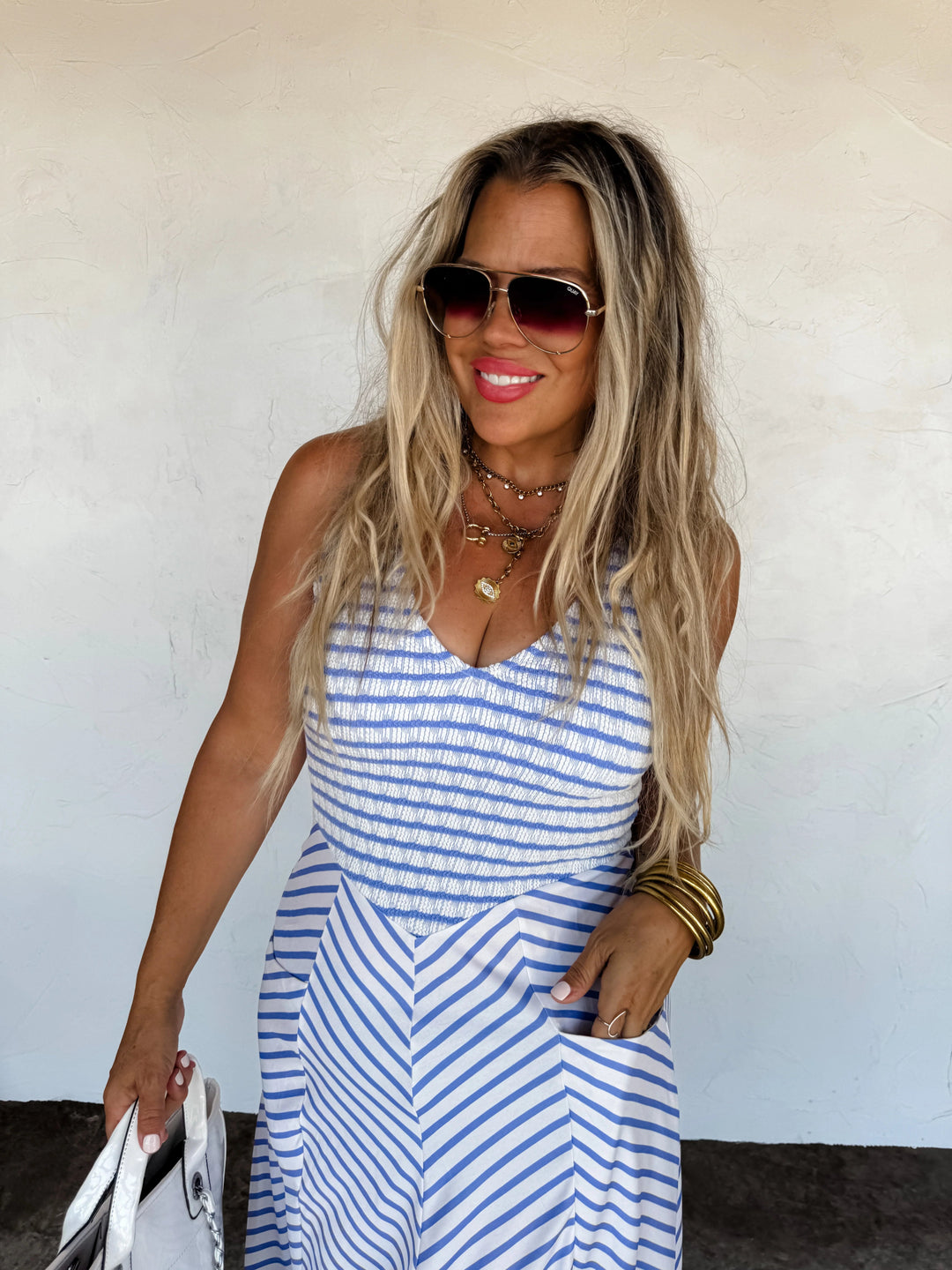 *PREORDER* Luciana Stripe Dress - Reg & Curvy - Lolo Viv Boutique