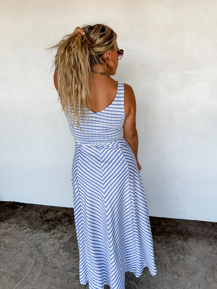 *PREORDER* Luciana Stripe Dress - Reg & Curvy - Lolo Viv Boutique