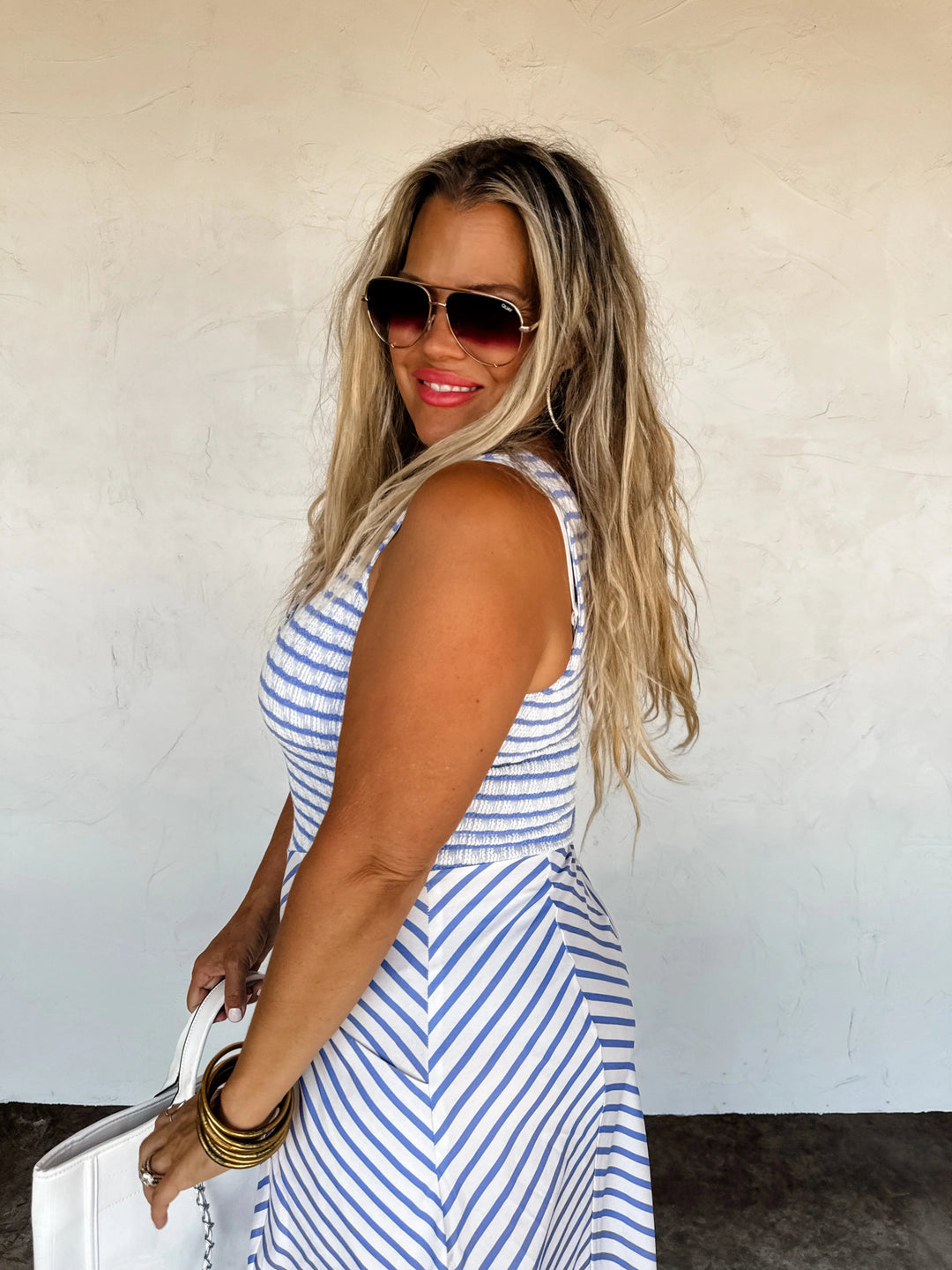 *PREORDER* Luciana Stripe Dress - Reg & Curvy - Lolo Viv Boutique